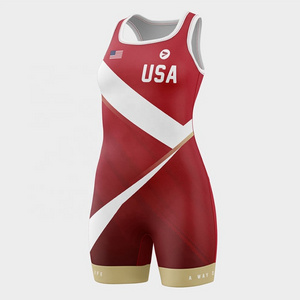 Reverse sexy women suit uniform america russia cool cheap freestyle wrestling singlets