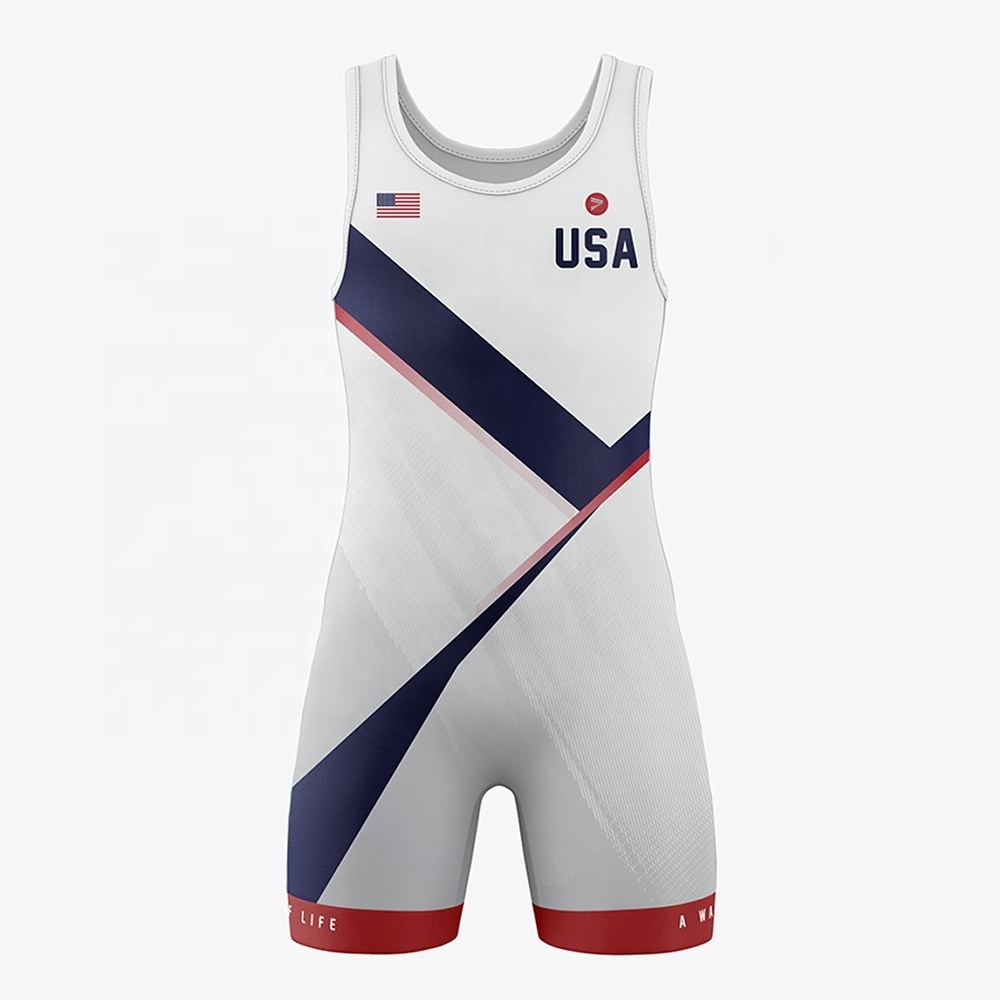 Aze 4xl 5xl Polyester Lycra Weightlifting Vintage Sublimation Printing Custom Kids Men Women Wrestling Singlet