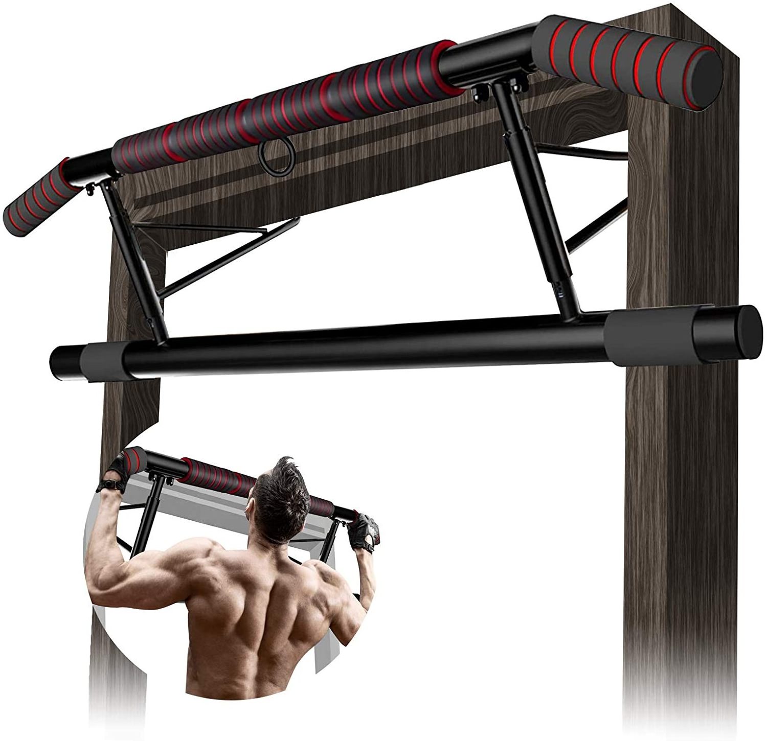 2023 New Customizable door pull up bar chin up situp dips gym fitness of doorway pull up bar