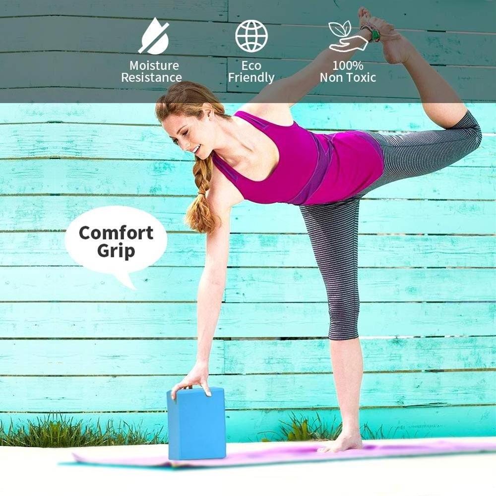 High Density EVA yoga Foam Blocks to Support and Deepen Poses, Improve Strength and Aid Balance