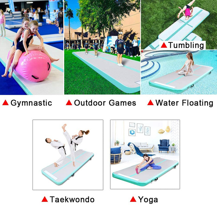 Custom cheap 3mx1mx10cm Thick Inflatable airtrack Gym equipment gymastics air track tumbling gymnastics mat For Yoga Fitness