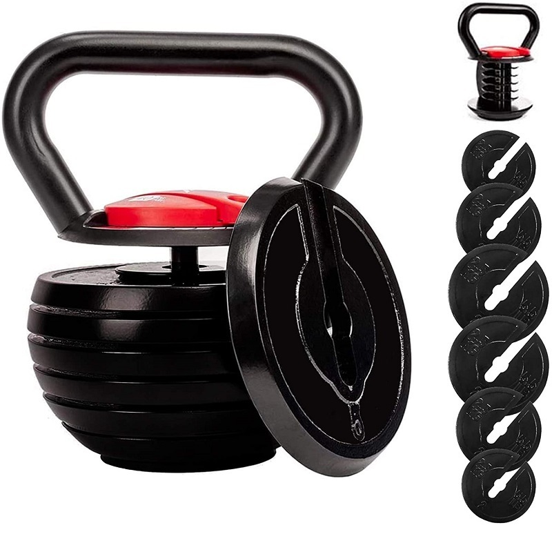 New Fitness Adjustable Kettlebell Wholesale Gym Portable Kettlebell Cast Iron for Competition Black OEM Universal Weightlifting