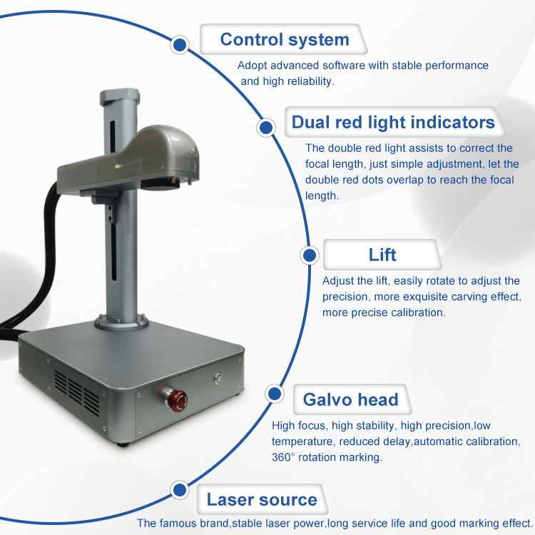 customized New Desktop 20W Mini Portable Jewelry Metal Fiber Laser Marking Engraving Printing Machine