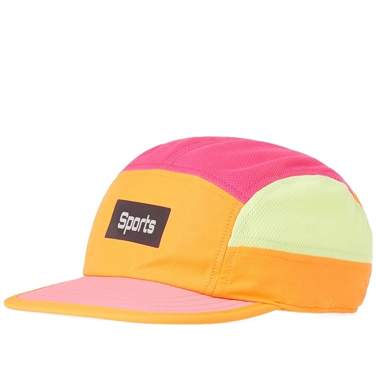 2021 New Design Polyester Summer Breathable Sports Cap Folded Brim Running Cap For Boys And Girls