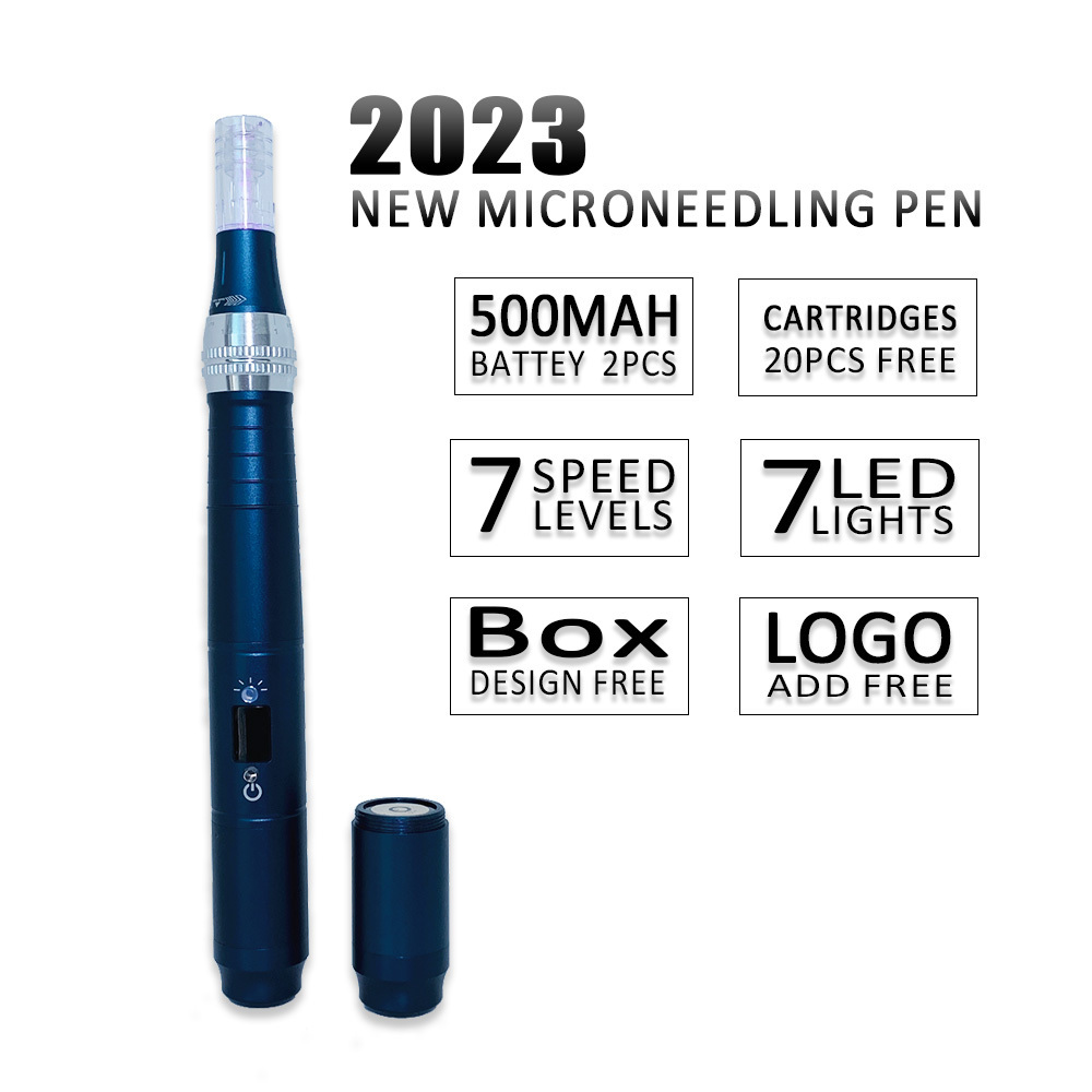 LED lights microneedling pen professional derma needle with 2 battery 500mah nano derma pen