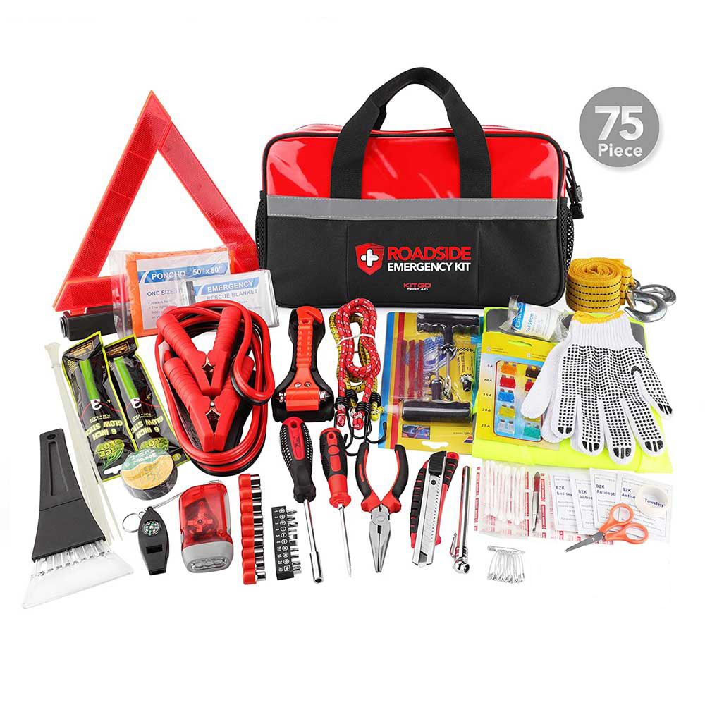 Wholesale Auto Use Safety Car Roadside Emergency Kit Custom Logo With Jumper Cables Traveling Universal Survival Kit