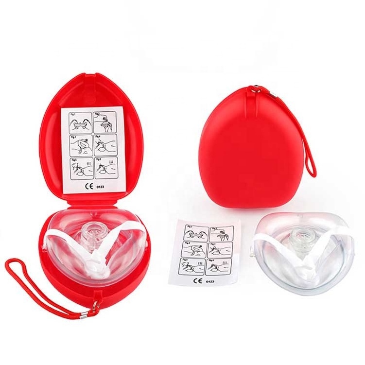 Emergency Shield Medical One Way Valve CPR Disposable Valves Hard Box Disposable CPR Mask Device For Dummy Training