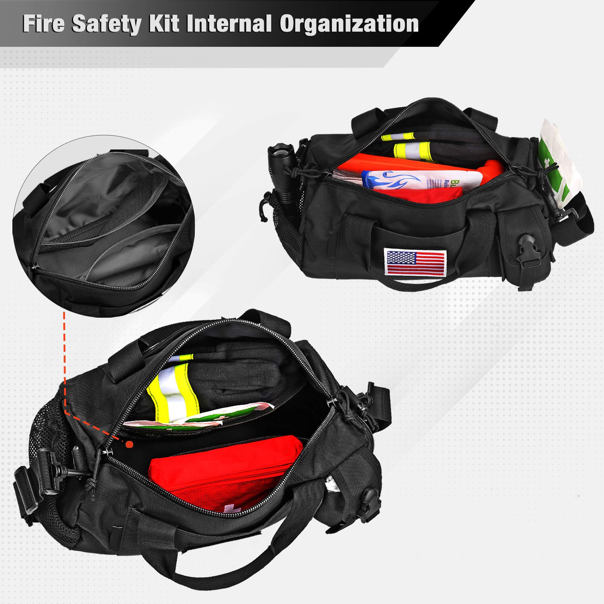 Wholesale Disaster Survival Emergency Fire Safety First Aid Kit For Family With Fire Blanket Heat Resistant Gloves Escape Rope