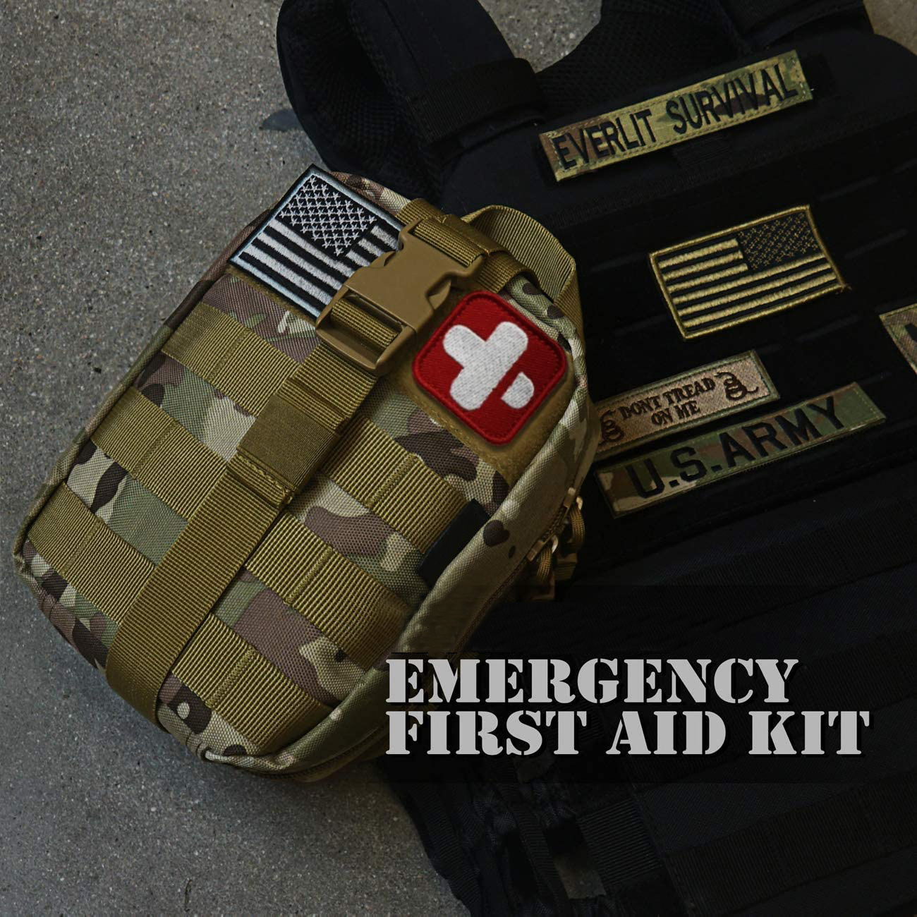 Factory Selling Travel Tactical Emergency Survival Kit Bag Camping Trauma Survival First Aid Equipment Kit With Medical Supplies