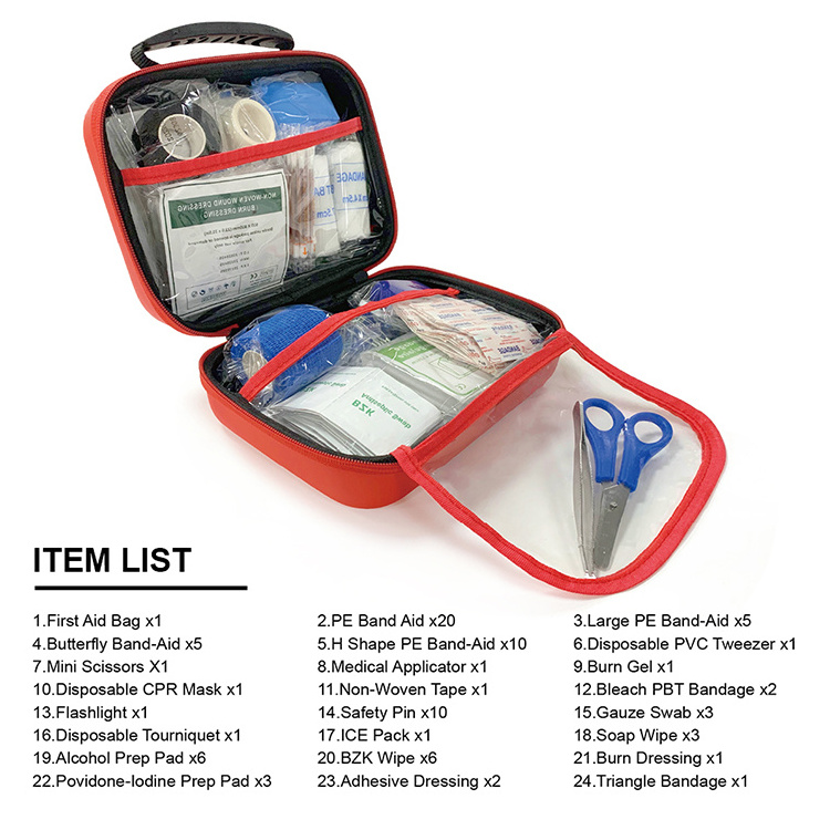 Supplies outdoor medical first aid kit box children home survival waterproof eva first aid kit in hiking with bags and pouches