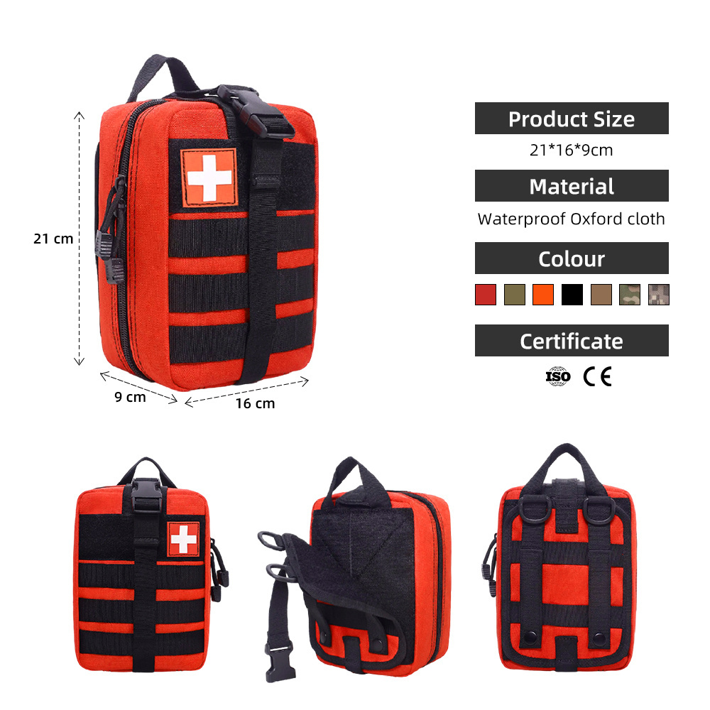 Risenmed manufacture custom emergency medical treat survival kit backpack with food in metal tin bulk