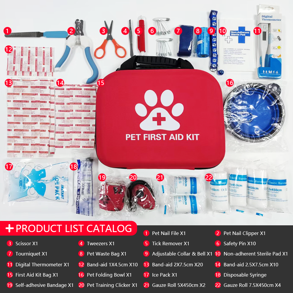 Portable EVA Waterproof Emergency Dog Cat Pet First Aid Bag Kit For Outdoor Travel Camping With Medical Supplies Wholesale