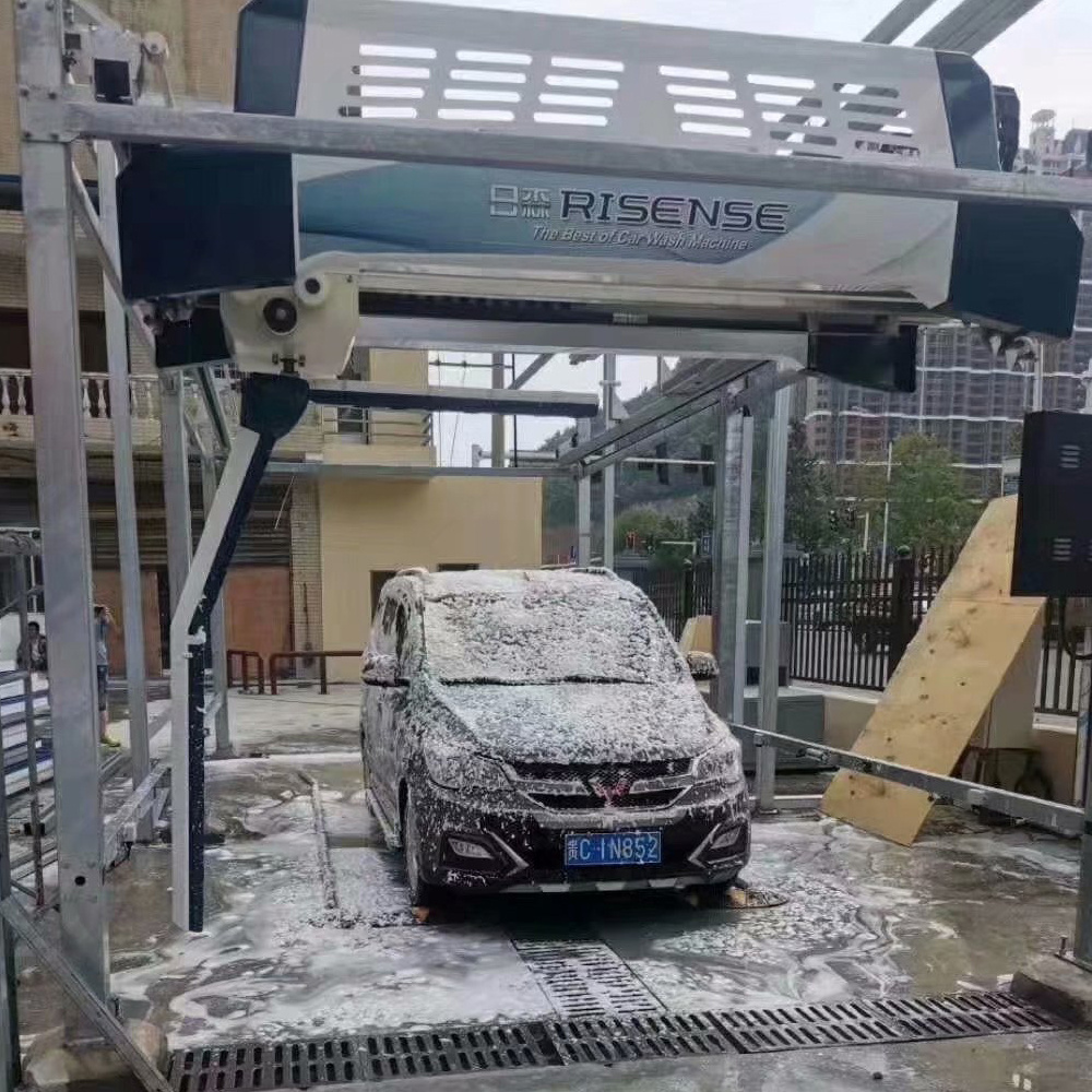 Risense brushless contactless touchless 360 touch free automatic used car wash machine with air dryer