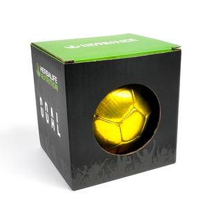 Custom printed football packaging corrugated sport box shipping box for soccer ball with window