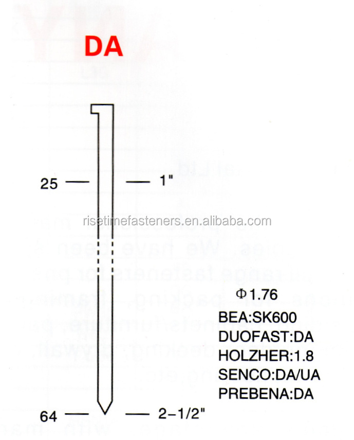 Stainless brad  senco staple DA 15GA angle brad nails air gun staples