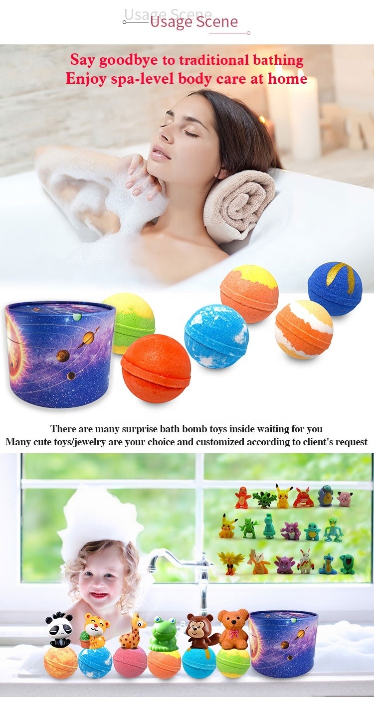 MSDS new style lower price bath fizzies toys inside organic bath bombs for kids colorful fizzy bath bombs with toys