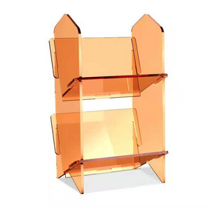 Factory direct sales acrylic bookshelf transparent high-grade floor shelf small bookcase desktop modern simple storage rack