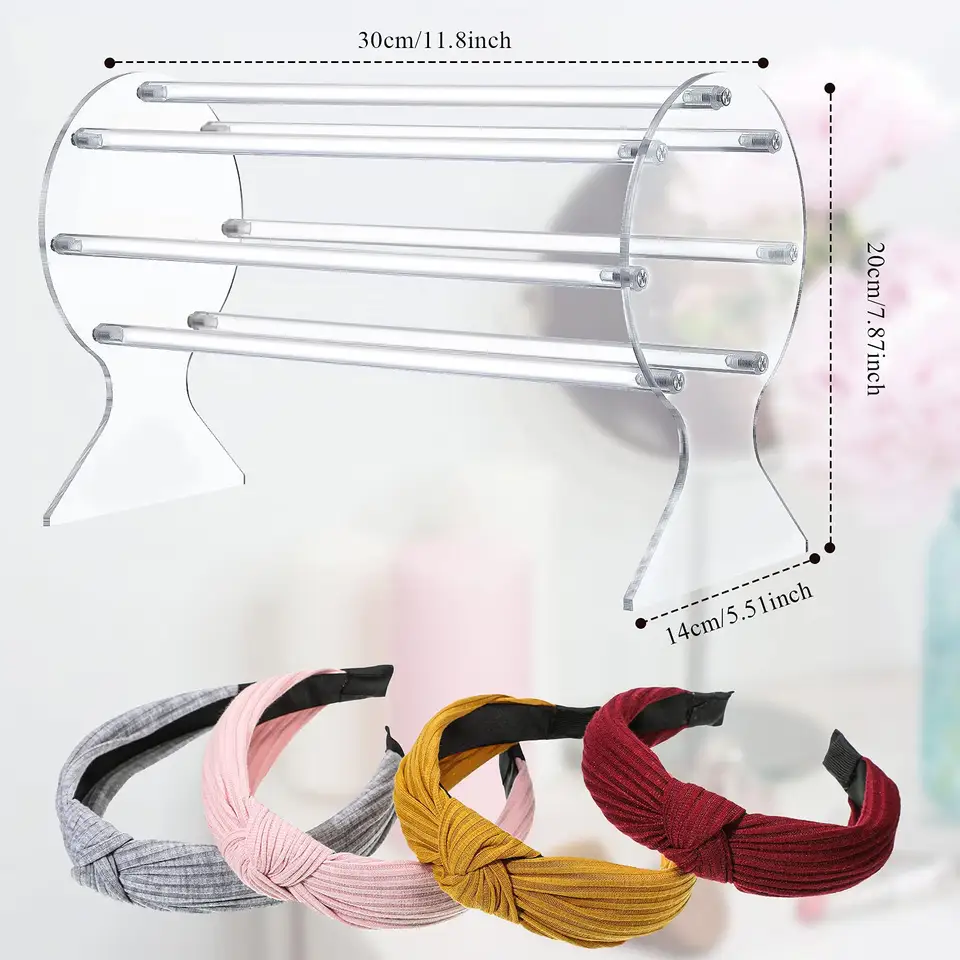 Acrylic Bar Hair Ornament Stand Assembly Display Stand Head Scarf Hair Band Storage Display Stand Transparent Model Plastic Coin