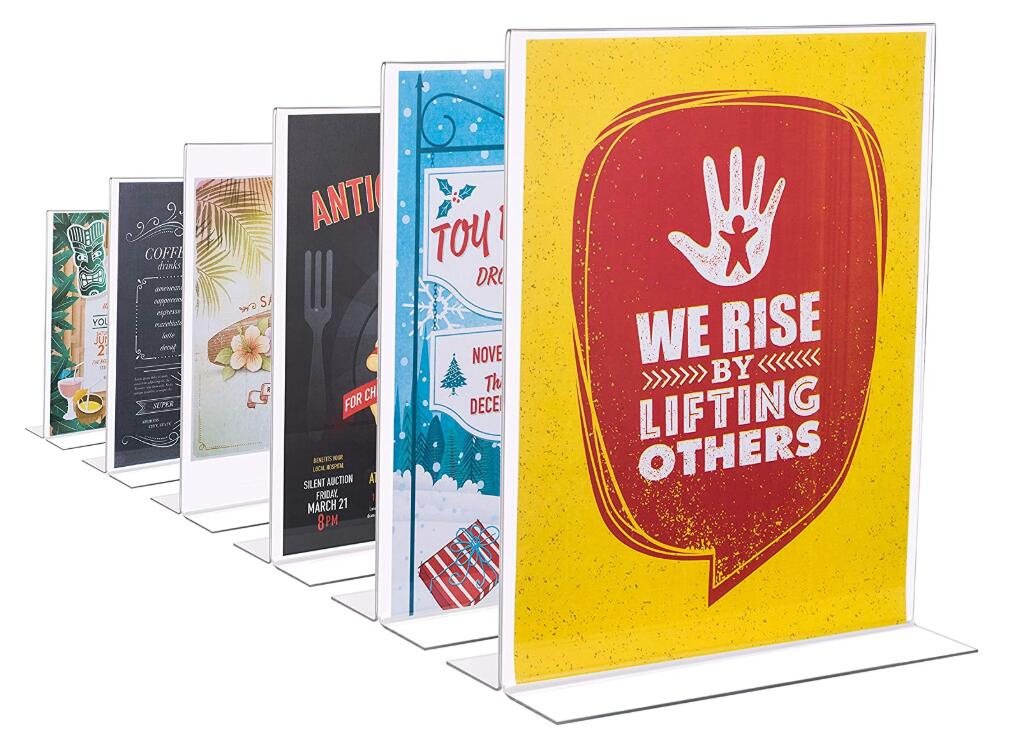 Double Sided Clear Acrylic Sign Display Holder 4x6 5x7 8.5x11 a5 Plastic Table Menu Stand