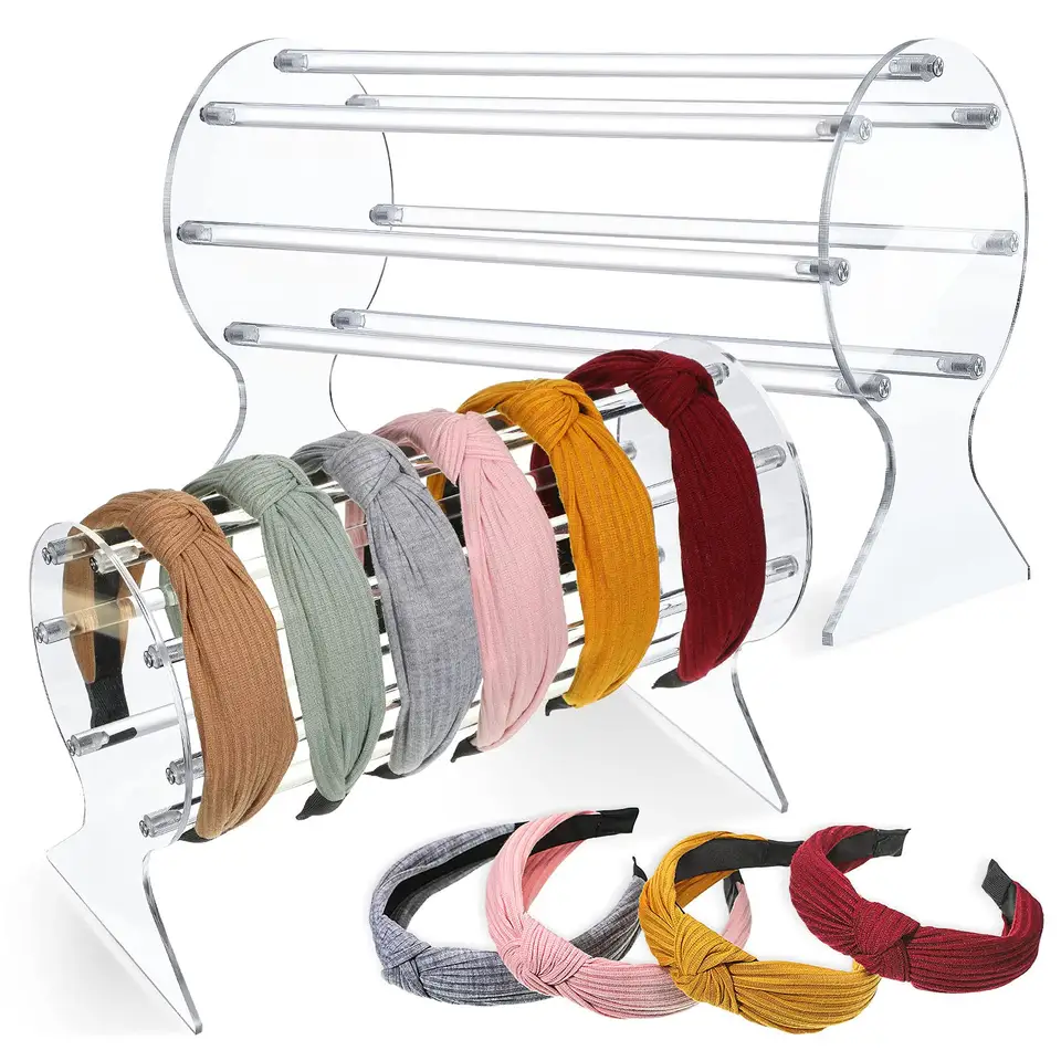 Acrylic Bar Hair Ornament Stand Assembly Display Stand Head Scarf Hair Band Storage Display Stand Transparent Model Plastic Coin