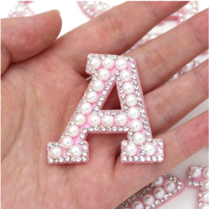 1Pcs Letter Patches Alphabet Patches For Clothes 3D Beads Applique Sew/Glue On Badge For Bag Hat Jean