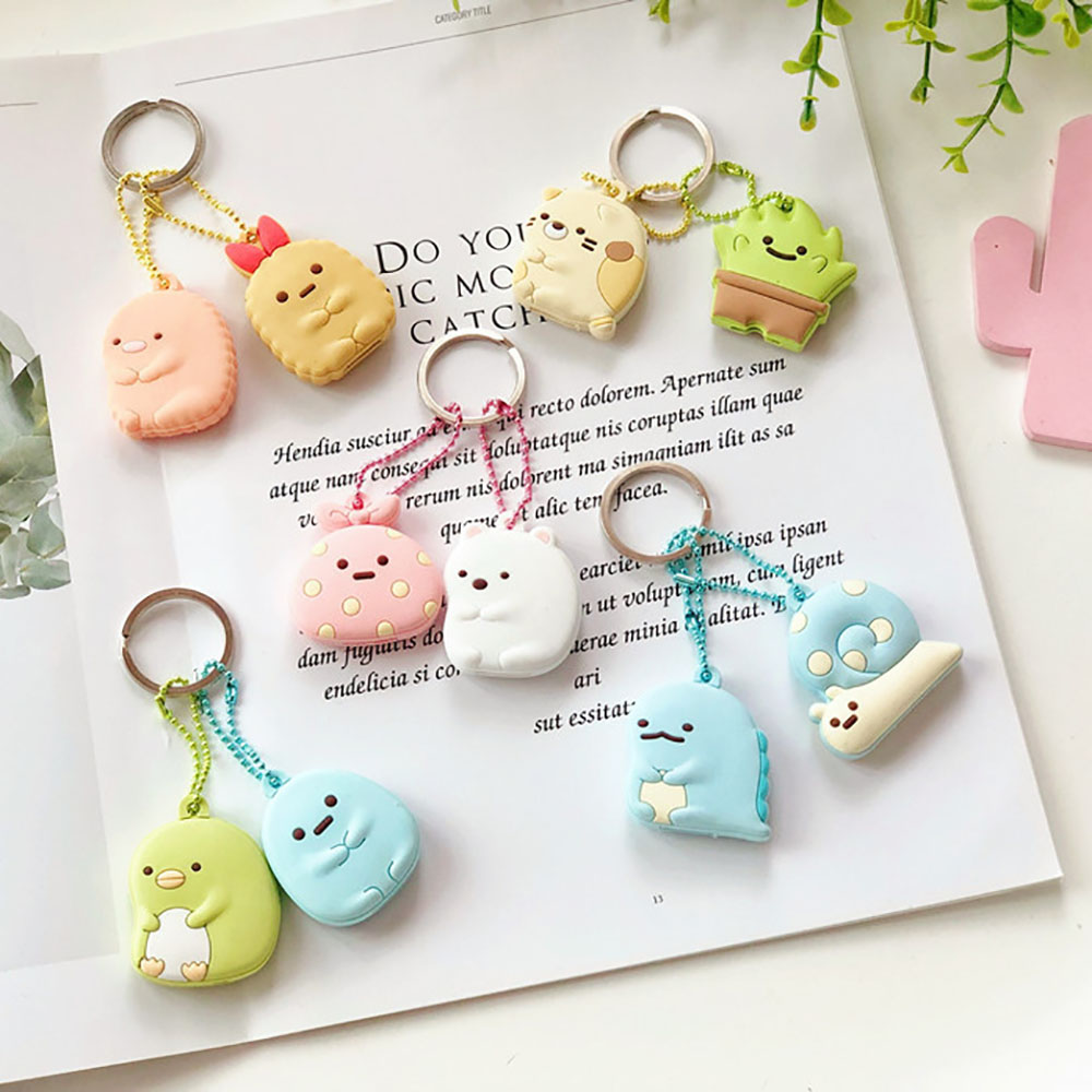 Lovely Cartoon Silicone Protective Key Case Cover For Key Control Dust Cover Holder Animation Figures key Pendant Key Holder