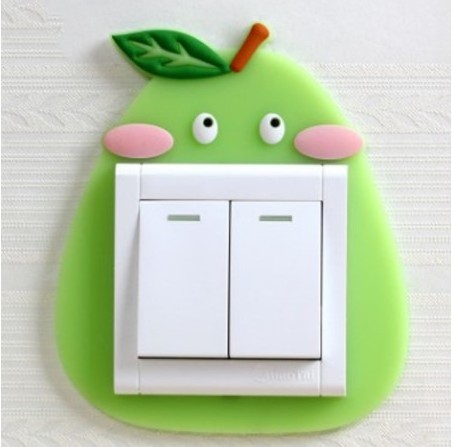 Custom Cute Cartoon Animal  Power Socket Stickers Decoration Waterproof Wall Stickers