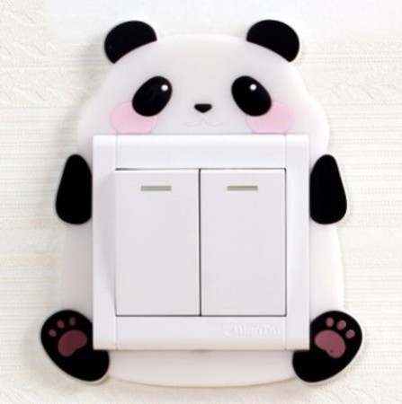 Custom Cute Cartoon Animal  Power Socket Stickers Decoration Waterproof Wall Stickers