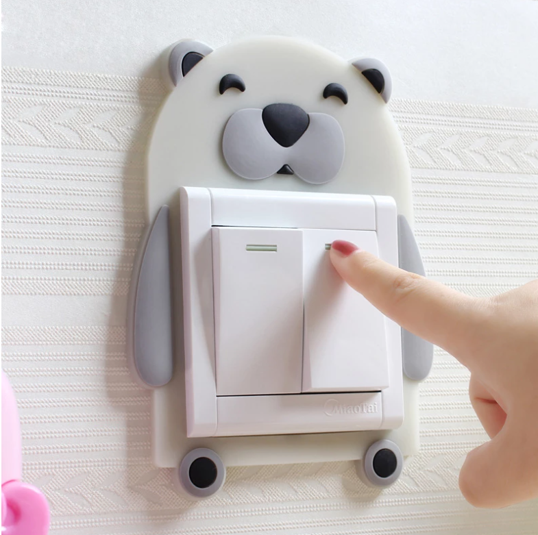 Custom Children Bedroom Switch Stickers Home Decoration Luminous Silicone Switch Covers  Cartoon Animals Switch 3D Stickers