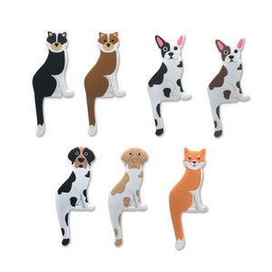 New  3D Cartoon Dog Fridge Magnets Stickers Wall Mounted Message Notes Kitchen Refrigerator Magnetic Sticker Keys Hook