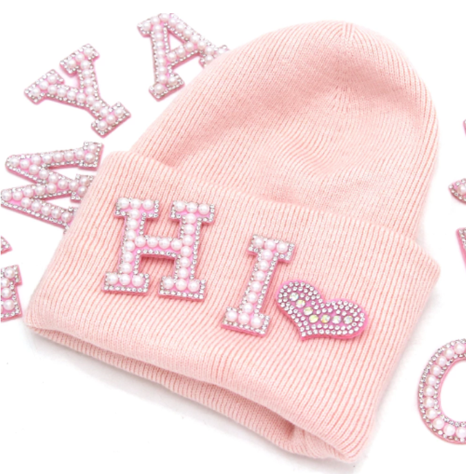 1Pcs Letter Patches Alphabet Patches For Clothes 3D Beads Applique Sew/Glue On Badge For Bag Hat Jean