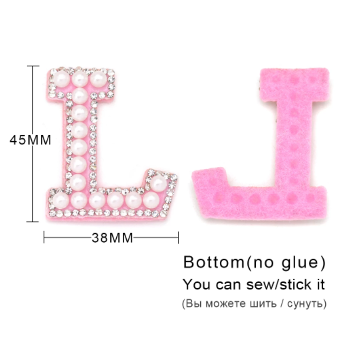 1Pcs Letter Patches Alphabet Patches For Clothes 3D Beads Applique Sew/Glue On Badge For Bag Hat Jean