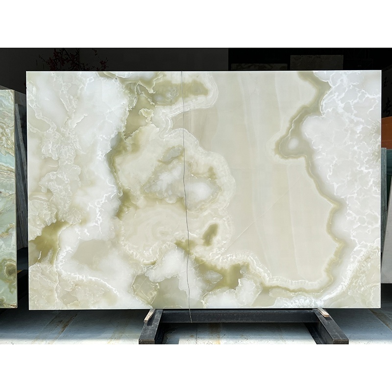 Natural Pakistan Iran Light Green Jade Onyx Background Wall Onyx Marble Stone Tiles Slab Price