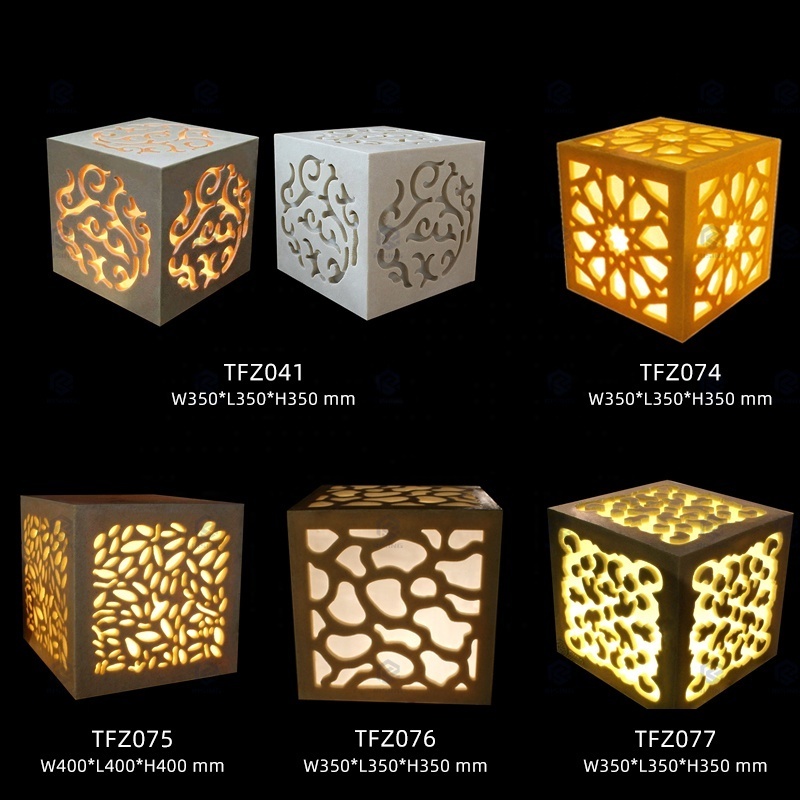 Hand Carved Sandstone Stone Lanterns Outdoor Garden Decor LED Light Natural Stone Lampe