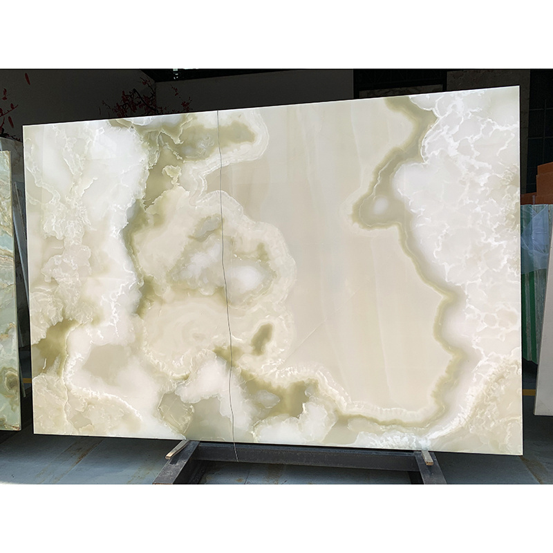 Natural Pakistan Iran Light Green Jade Onyx Background Wall Onyx Marble Stone Tiles Slab Price