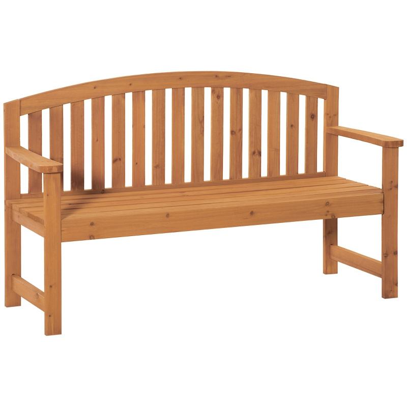 Outdoor Foldable Garden Bench 2-Seater Patio Wooden Bench Loveseat Chair with Backrest and Armrest for Patio NORDIC BENCH