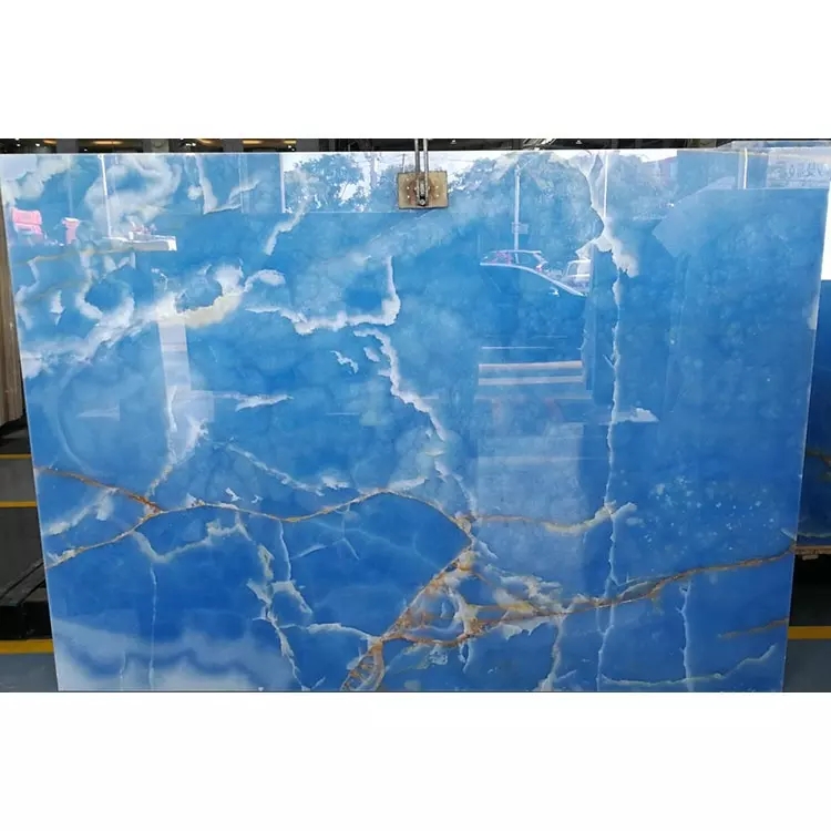 Luxury Translucent Marble Price Backlit Natural Stone Panel Blue Onyx Marble Slab for Countertop Home Decoration