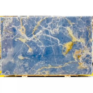 Luxury Translucent Marble Price Backlit Natural Stone Panel Blue Onyx Marble Slab for Countertop Home Decoration