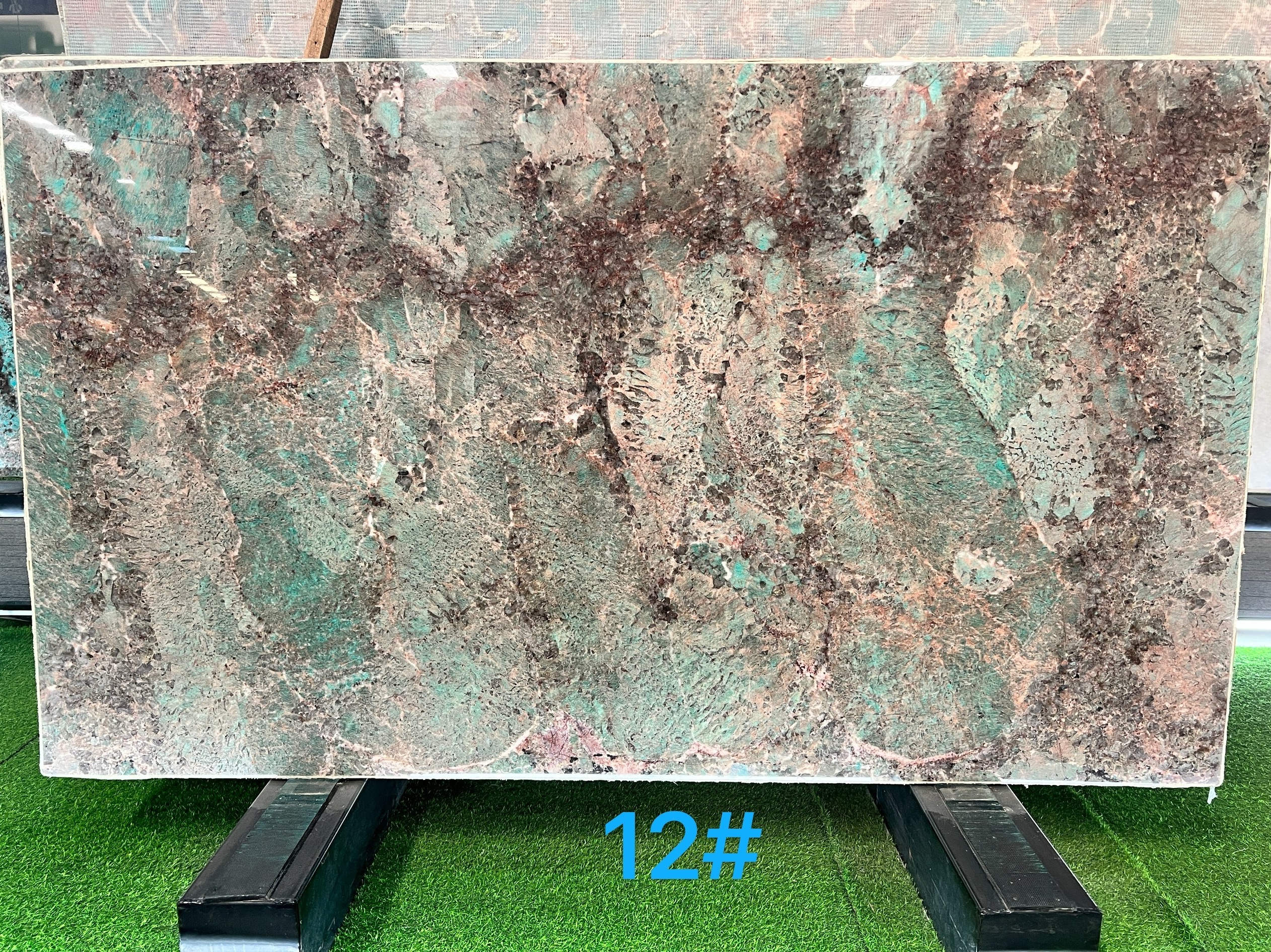 Interior Decoration Brazilian Tiffany Green Granite Exotic Green Amazonite Turquoise Granite Slab for Hotel and Villa Decoration