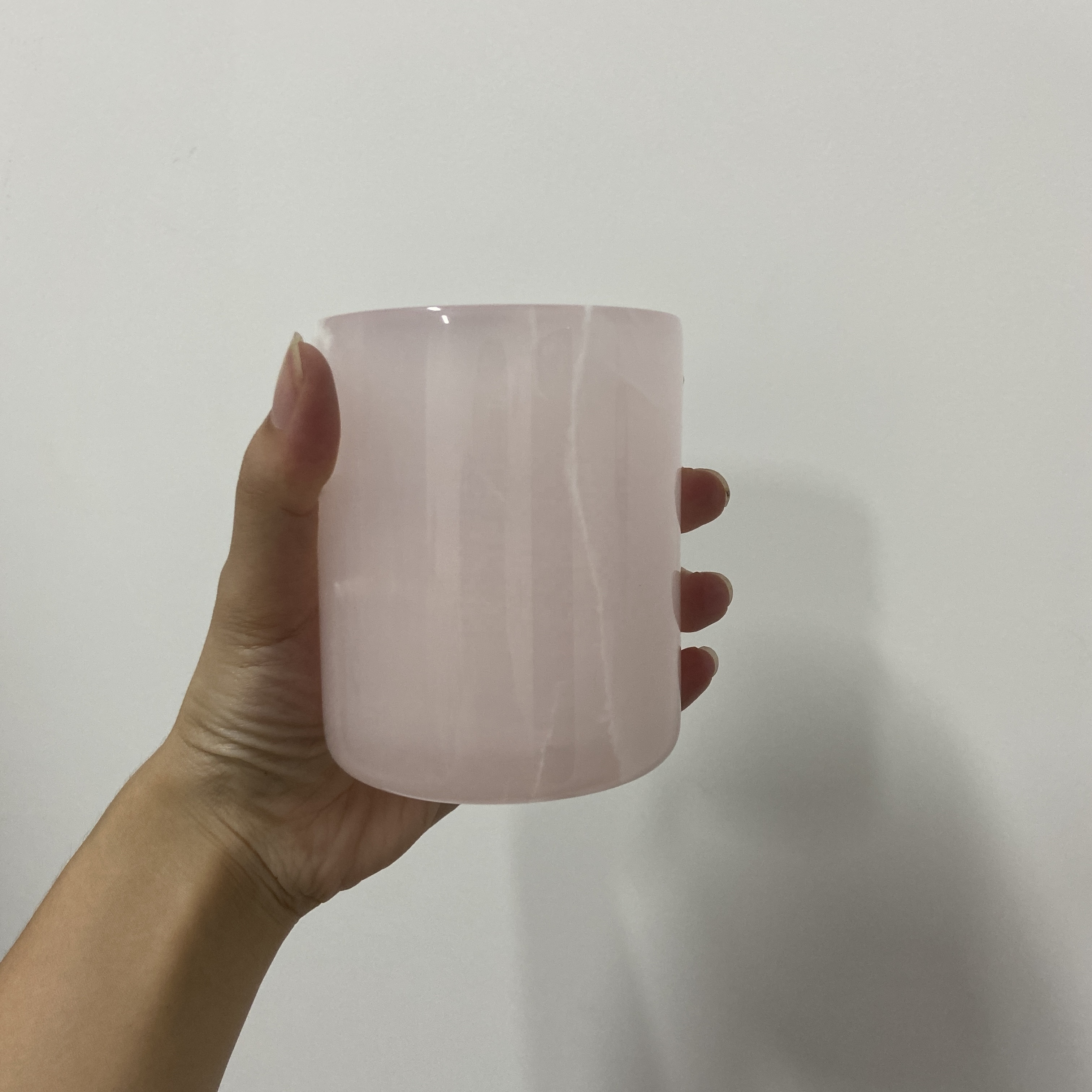 China Factory Wholesale Modern Backlit White Pink Green Onyx Storage Container Marble Candle Vessel Jar With Lid