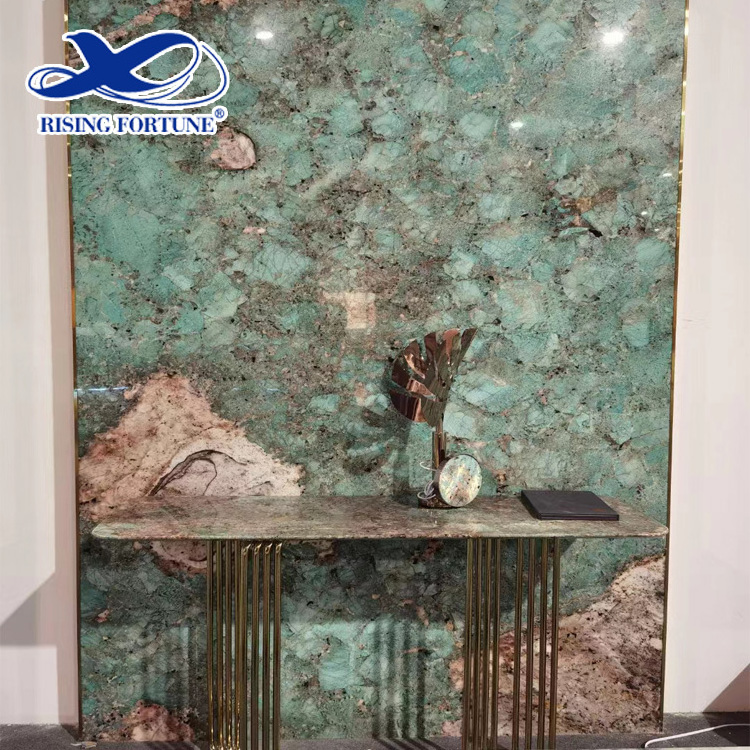 Amazons Green Marble Polished Amazonite Granite Slabs Onyx Marble Green Marble Background Wall Design for Villa Decoration