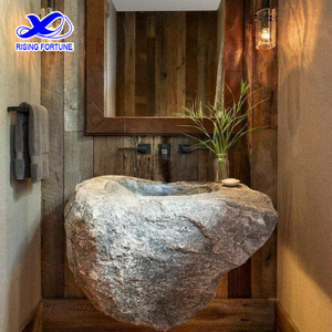 Natural Stone  Pedestal Sink Rock Stone Pedestal Wash Basin for Bathroom or Hotel