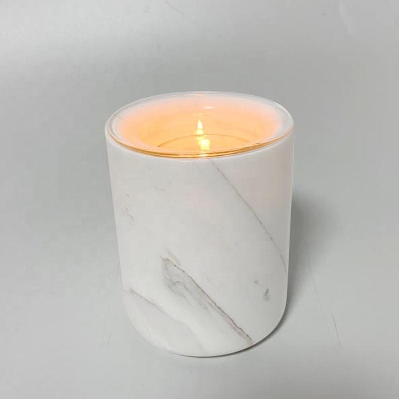 Factory Direct Home Decorative Marble Candle Holders Glass Refill Inserts for Candles Refill Insert Metal Candle Insert Refill