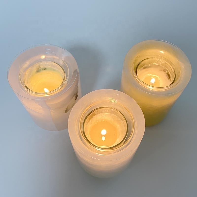 Factory Direct Home Decorative Marble Candle Holders Glass Refill Inserts for Candles Refill Insert Metal Candle Insert Refill