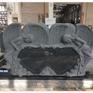 Double heart shaped headstone and tombstone