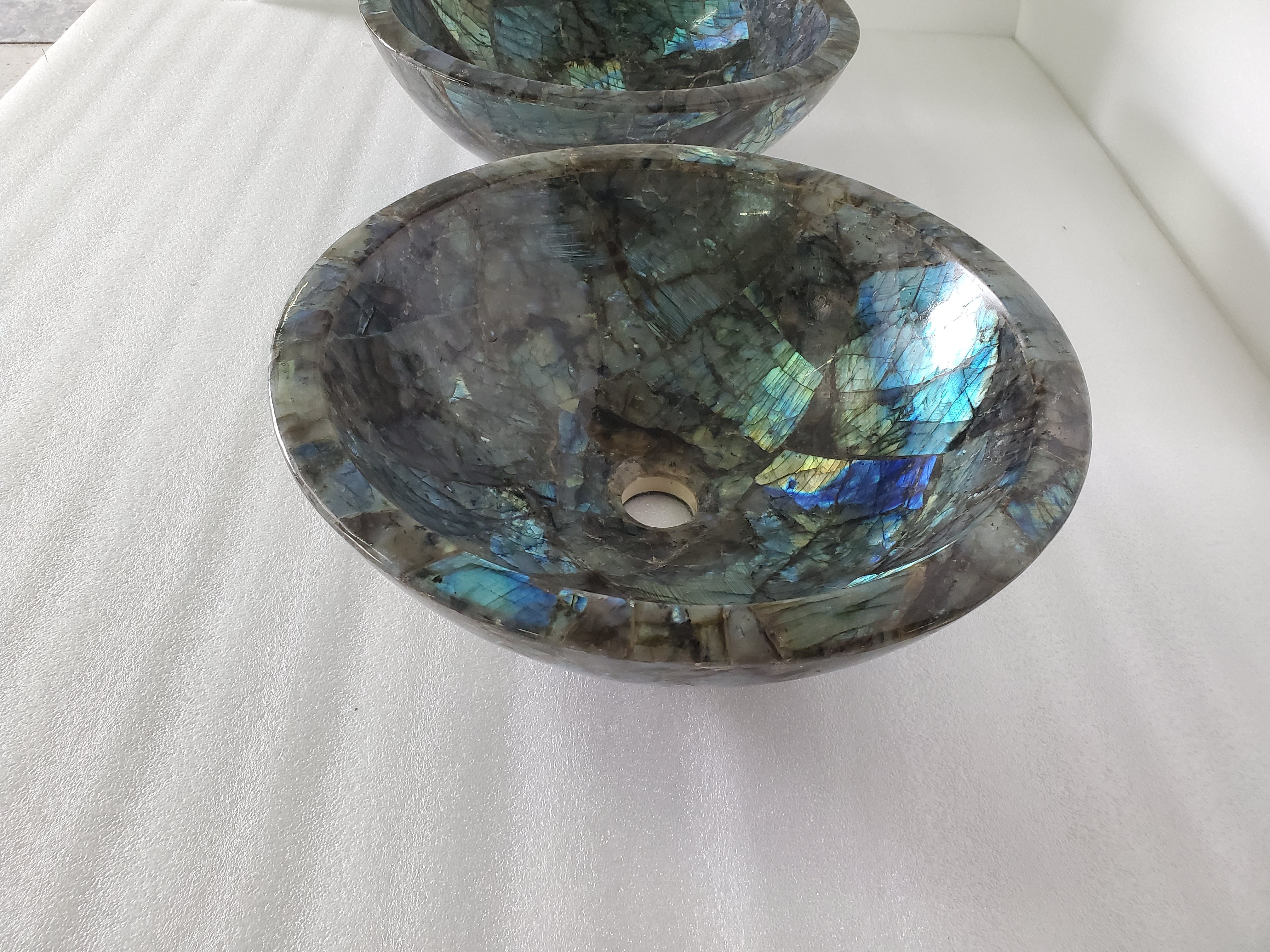 Labradorite stone wash basin sink