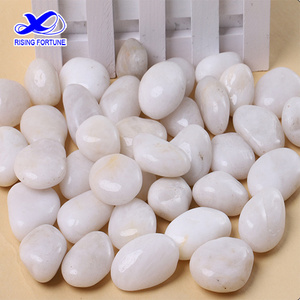 Wholesale 100% Natural Snow White Quality Pebble Stone 30X50MM Gardening and Landscaping Marble Stone Pebble China Supplier