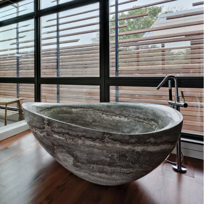 Custom Size Modern Design Freestanding Soaking Bathtub Polished Matte Natural Black Marble Stone Bathtub for Bathroom on Sale