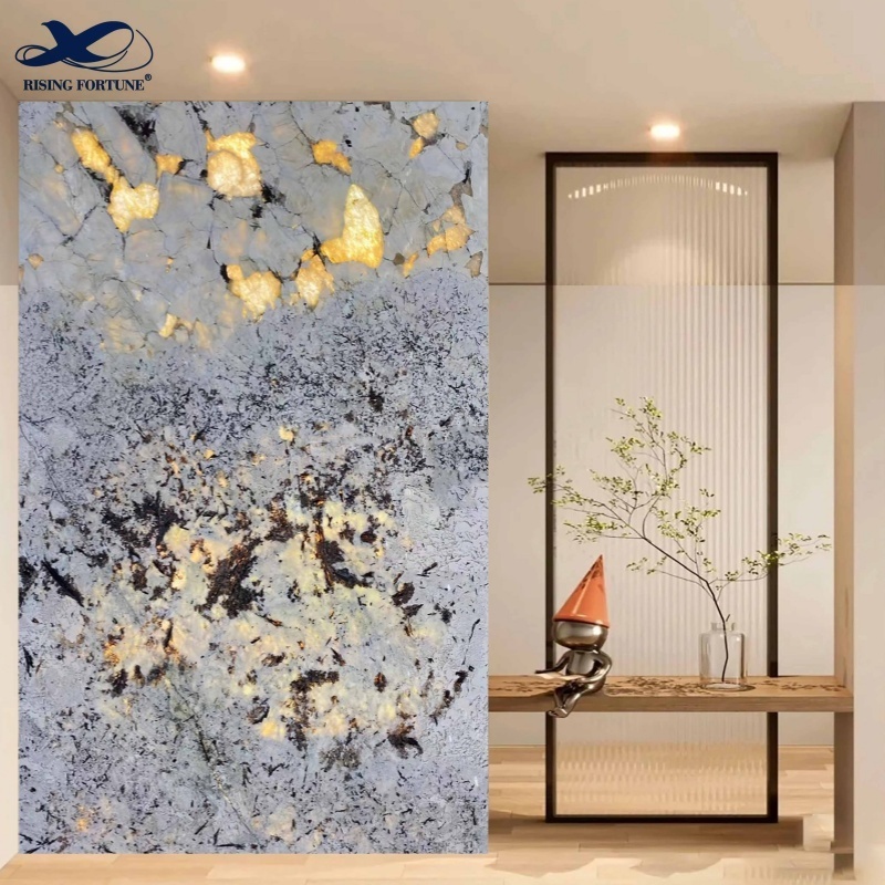 Factory Price Table Polished Marble Slab Cut-to-Size Natural Rome Impressions Light Luxury Stone Slab