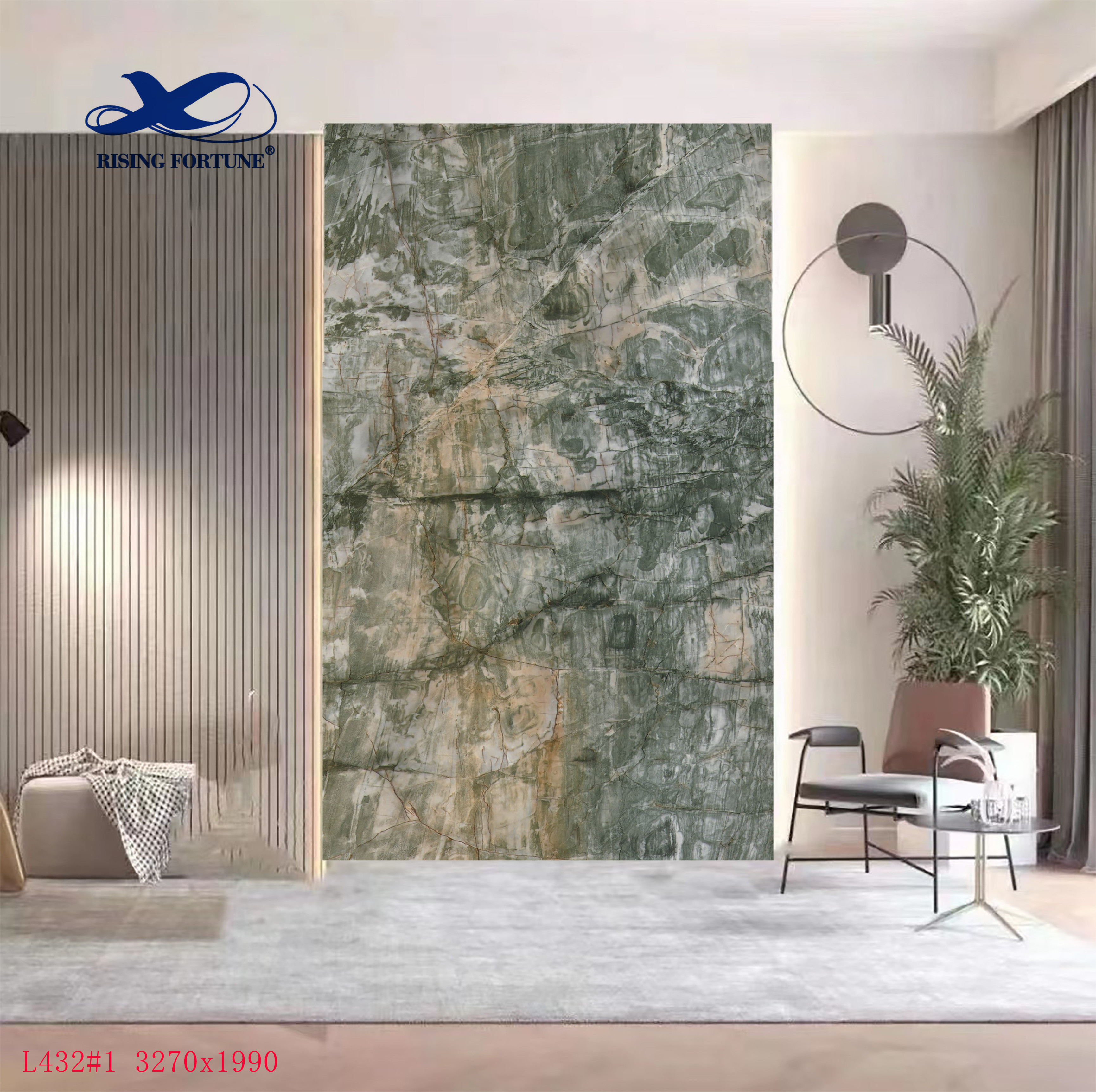 Background Wall Cut-to-Size Interior Decoration Marble Polished  Luxurious Calcite Jade Stone Modern Green Marble Slab